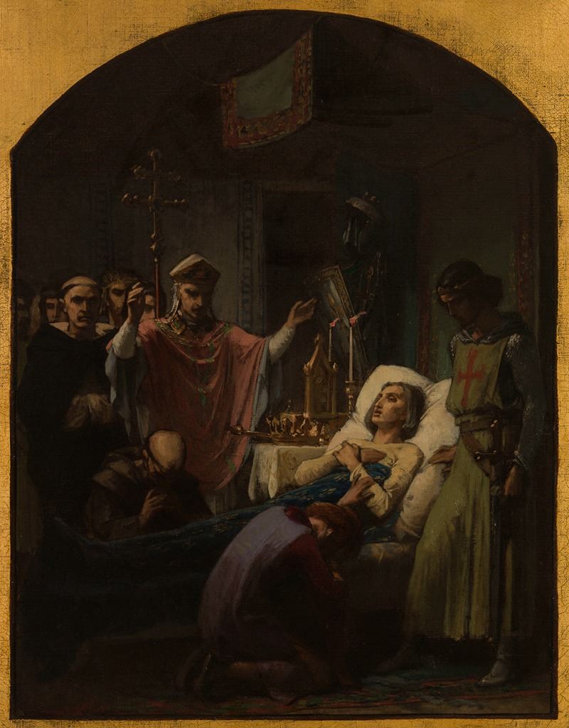 La Mort de saint Louis by Пьер Поль Леон Глез, 1869 — digital art print download
