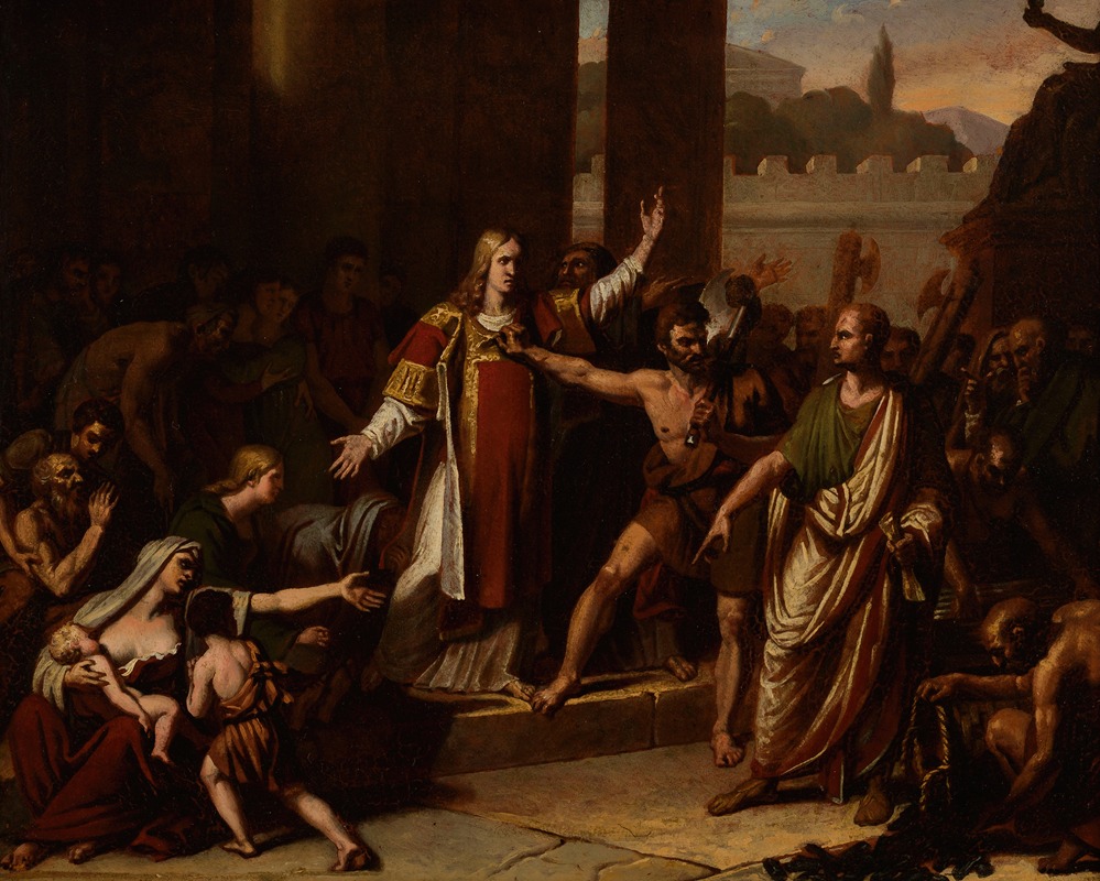 Saint Laurent conduit au martyre by Pierre-Félix Trézel, 1817 — digital art print download