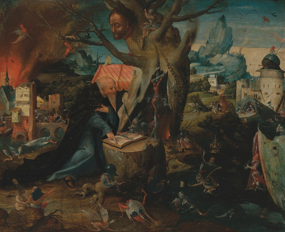 Temptation of Saint Anthony by Follower of Hieronymous Bosch — digital art print download