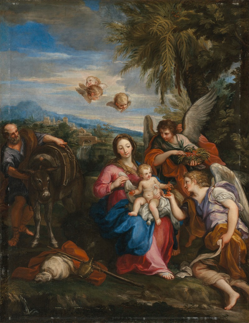 The Rest on the Flight into Egypt by Giuseppe Bartolomeo Chiari — digital art print download