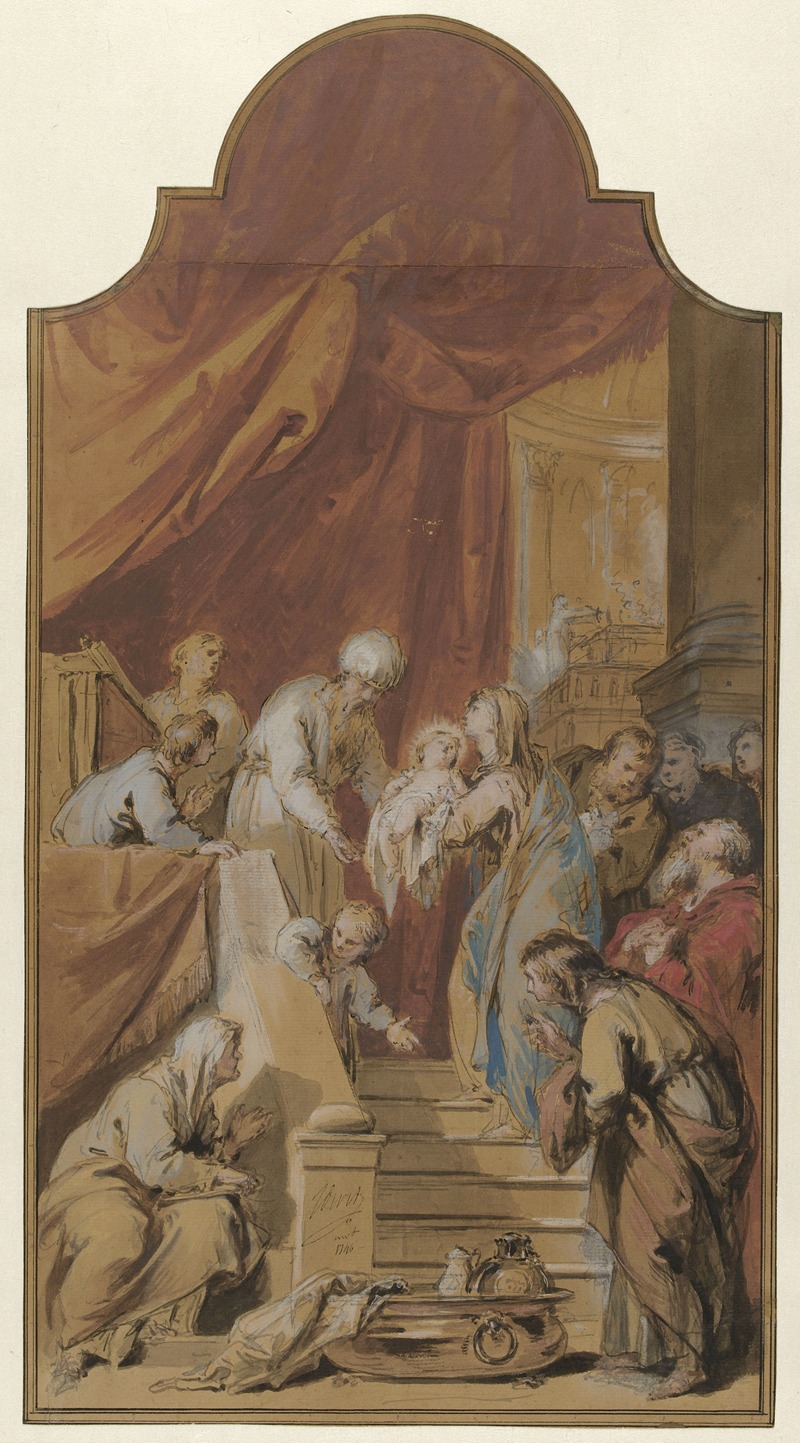 De Opdracht in de tempel by Якоб де Вит, 1746 — digital art print download