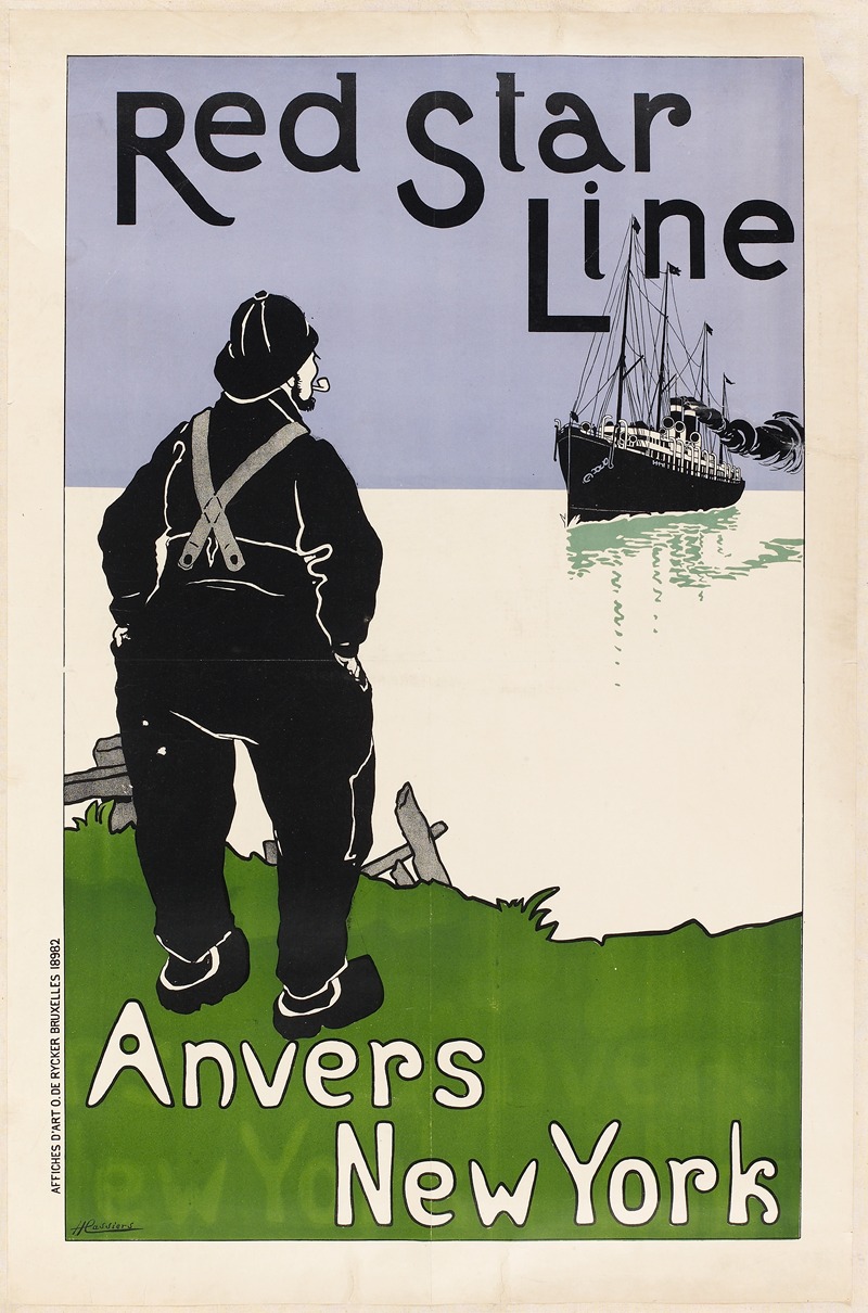 Red Star Line, Anvers-New York — Lith. O. de Rycker & Mendel