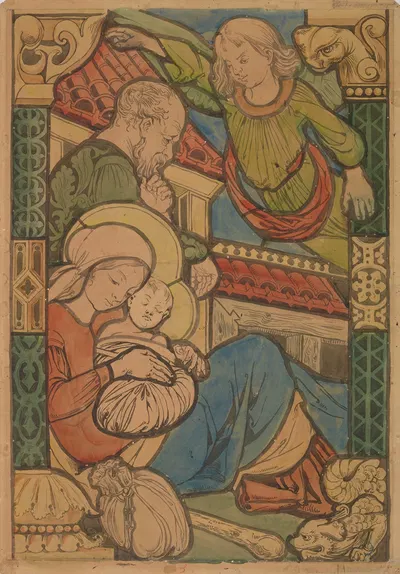 Anioł nakazujący Józefowi ucieczkę do Egiptu by Станислав Выспяньский, 1891 — digital art print download