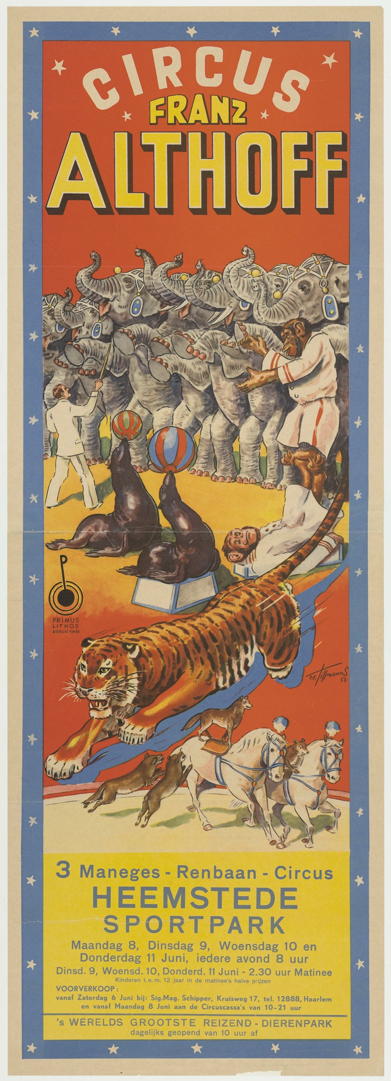 Circus Franz Althoff by P.F. Tillmanns, 1953 — digital art print download
