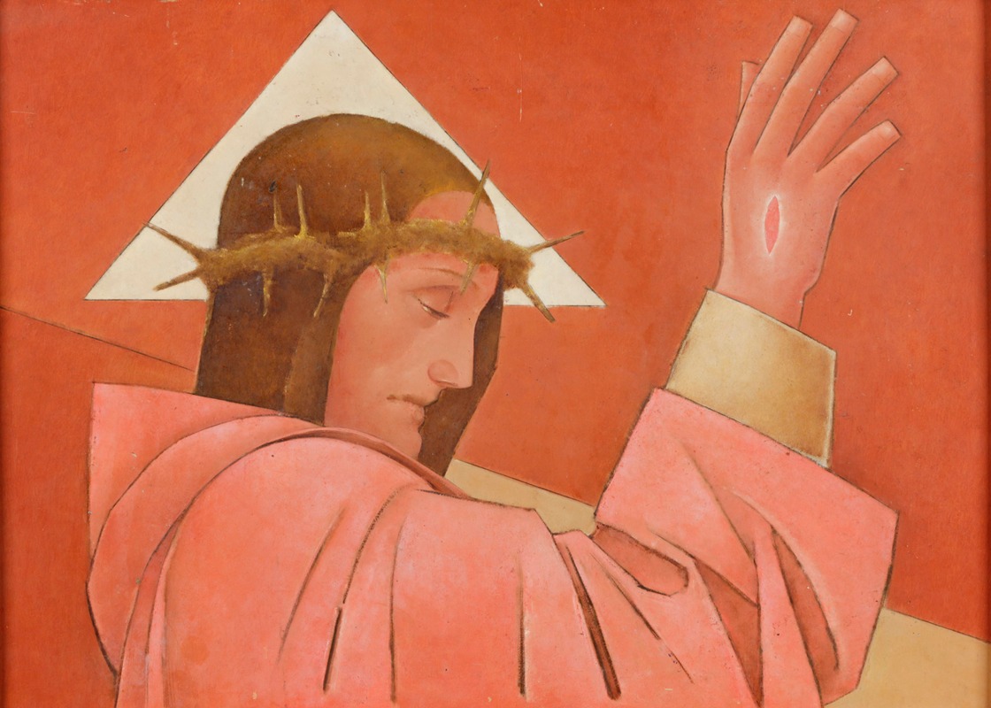 Christus mit Dornenkrone segnend by Алойс Вах — digital art print download