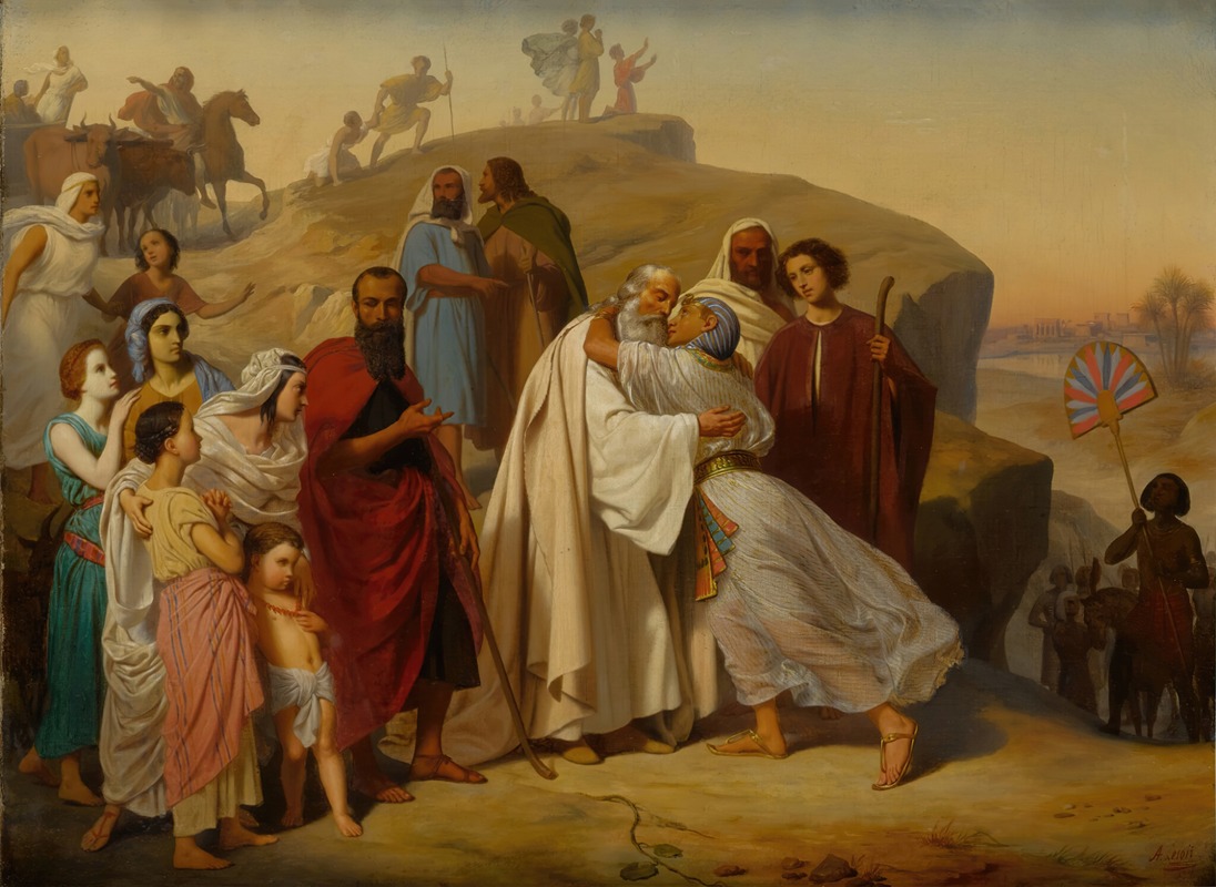 Joseph Greeting Jacob by Auguste Jean-Baptiste Leloir — digital art print download