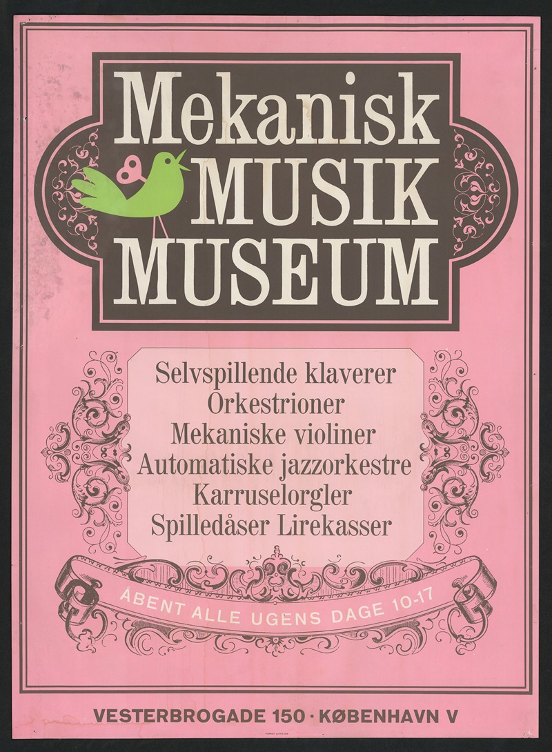 Mekanisk Musik Museum by Parrot litho — digital art print download