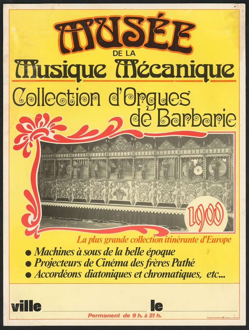 Musée de la Musique Mécanique by Périgord Graphic — digital art print download