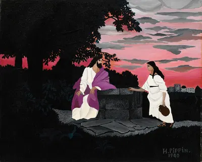 Christ and the Woman of Samaria by Хорас Пиппин, 1940 — digital art print download