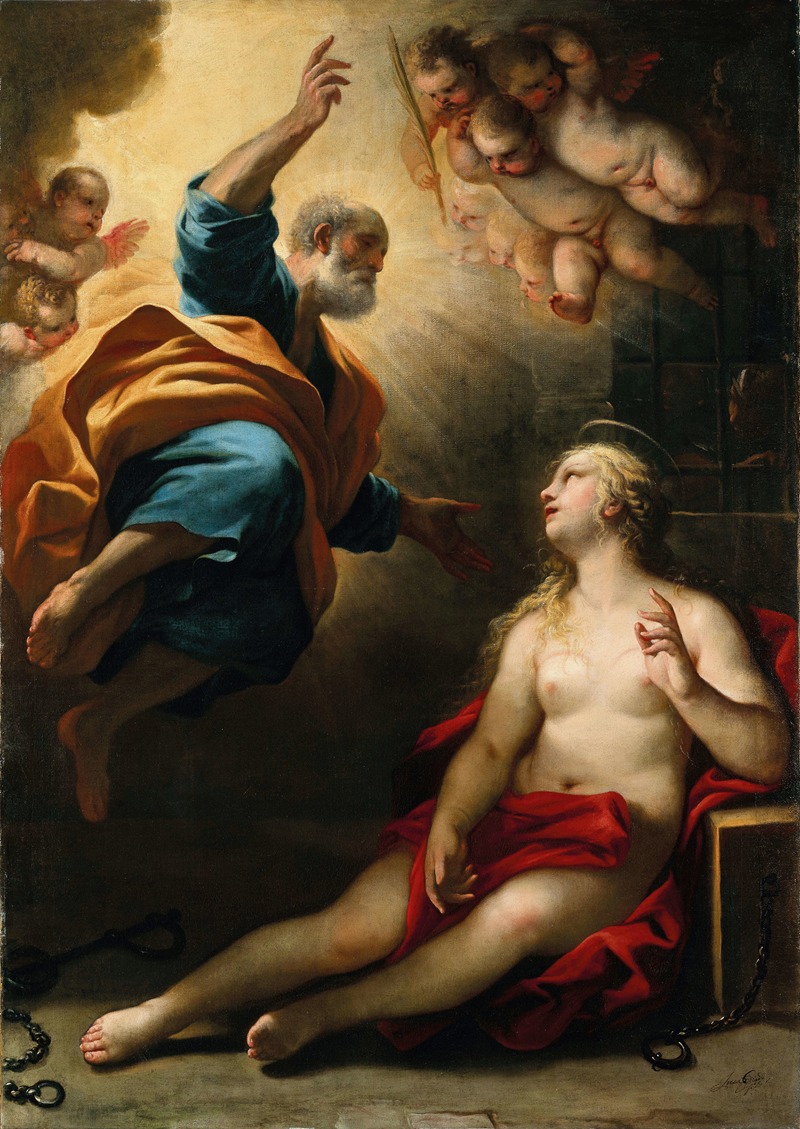 Saint Peter healing Saint Agatha by Лука Джордано — digital art print download