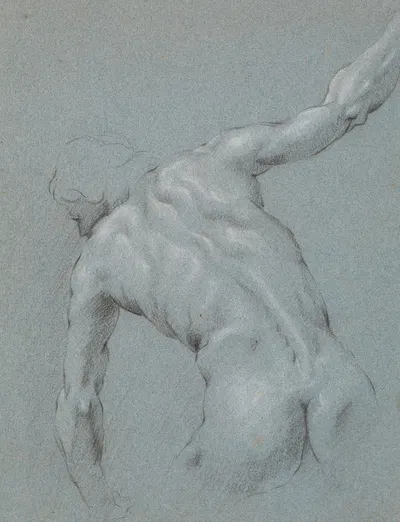 Foroverbøjet mandlig model, set fra ryggen by Генрих Диттмерс, 1625 – 1677 — digital art print download
