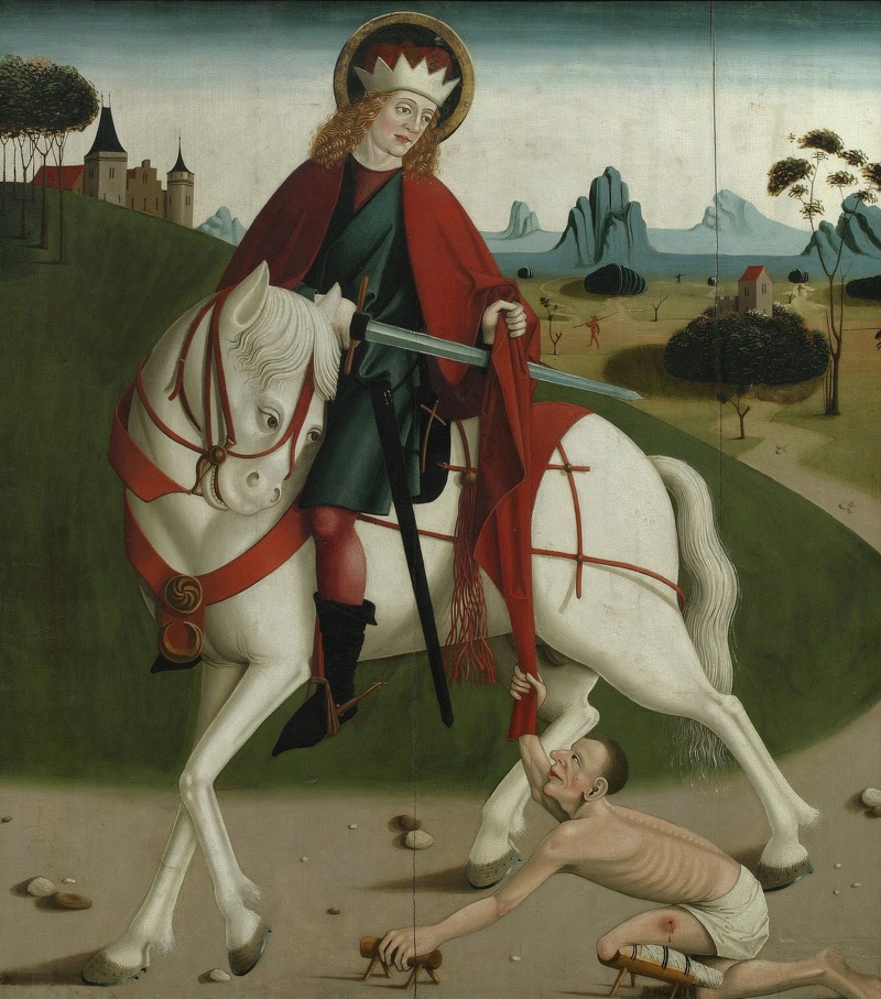 St. Martin and the Beggar by Аноним, 1490 — digital art print download