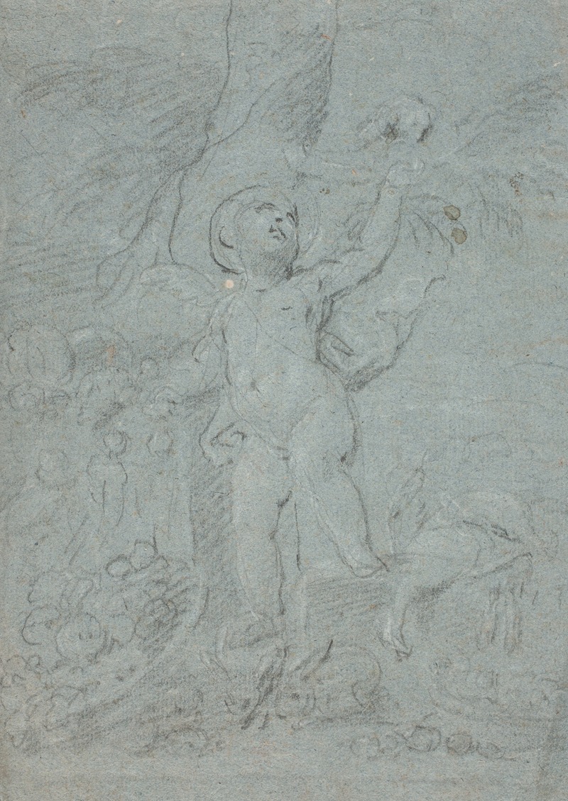 Amorin, legende med dyr by Хендрик Крок, 1671 – 1738 — digital art print download