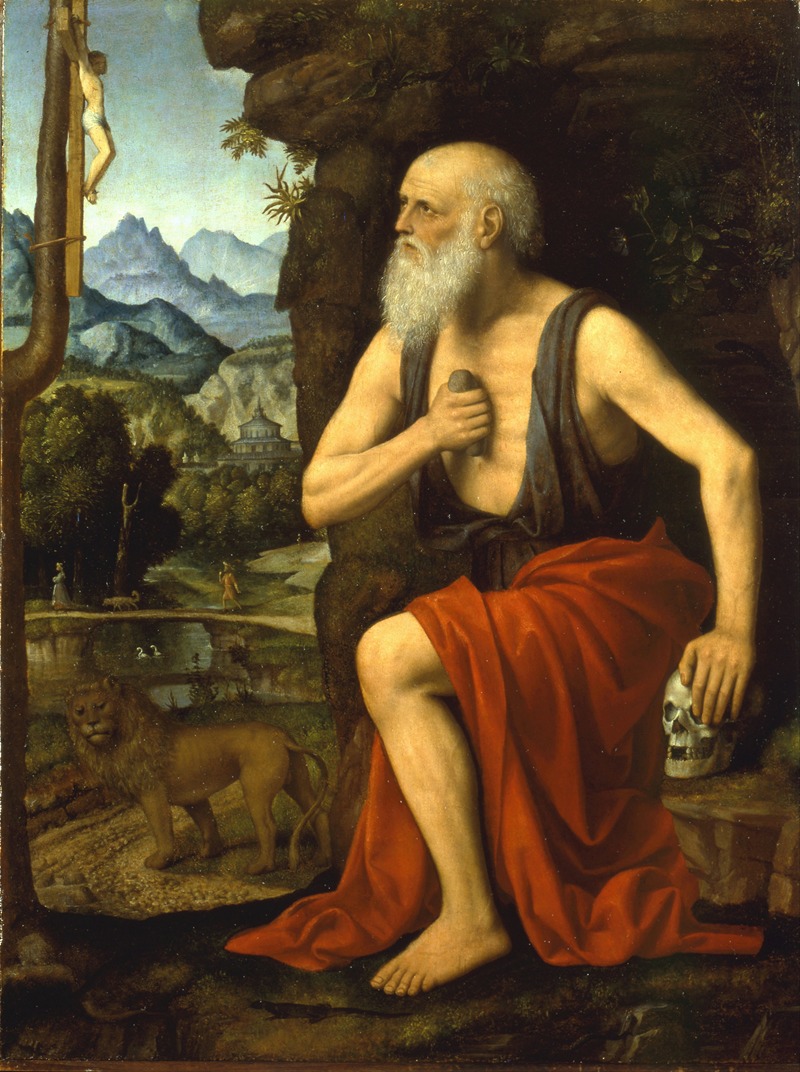 Saint Jerome in Penitence by Бернардино Луни, 1525 — digital art print download