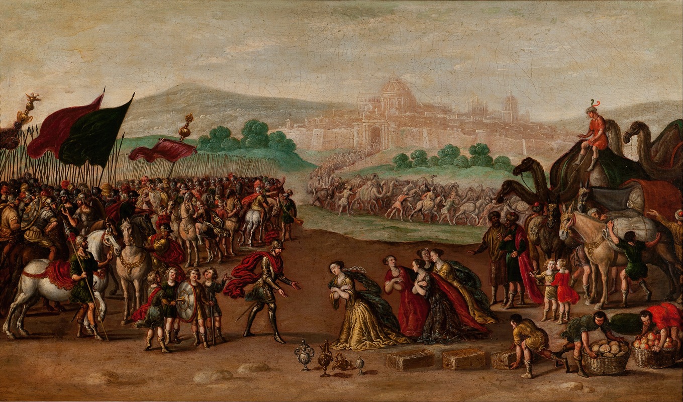 Abigail presents Gifts to David — Circle of Juan de la Corte