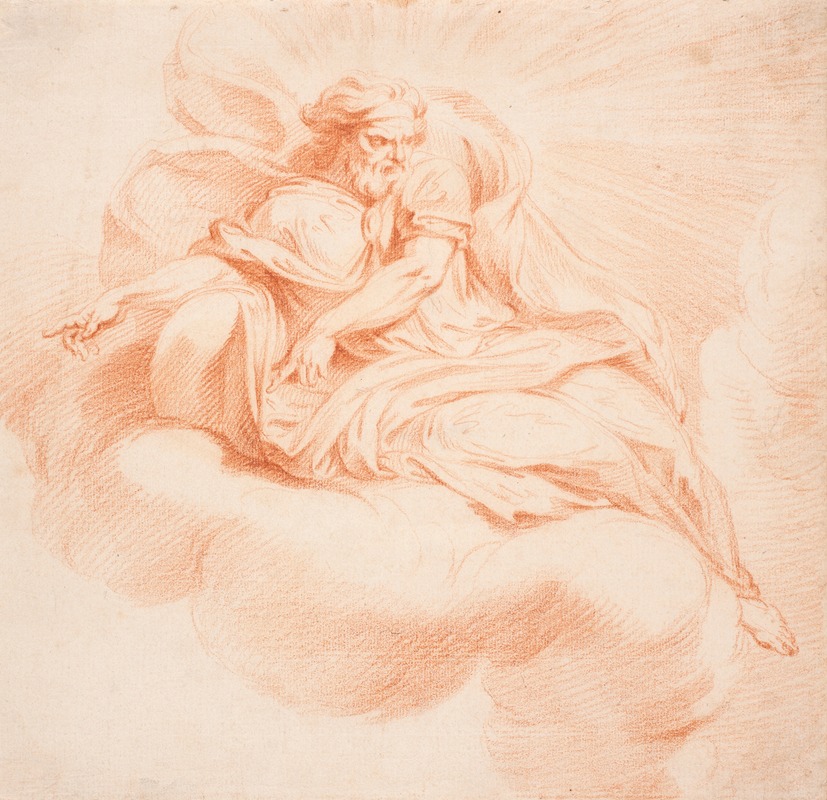 Gudfader svævende på en sky by Хендрик Крок, 1671 – 1738 — digital art print download