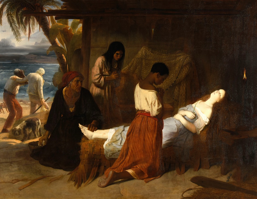 La Mort de Virginie by Émile Signol, 1832 — digital art print download
