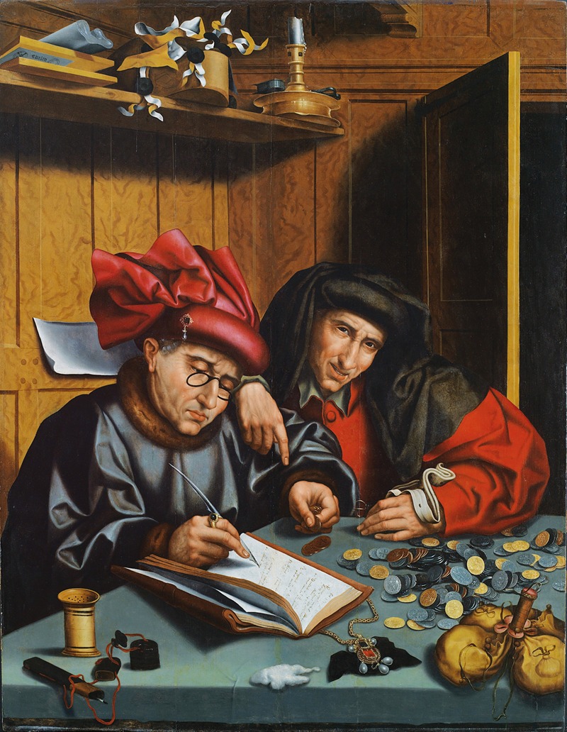 The Money Changers by Follower of Marinus van Reymerswaele, 1548 — digital art print download