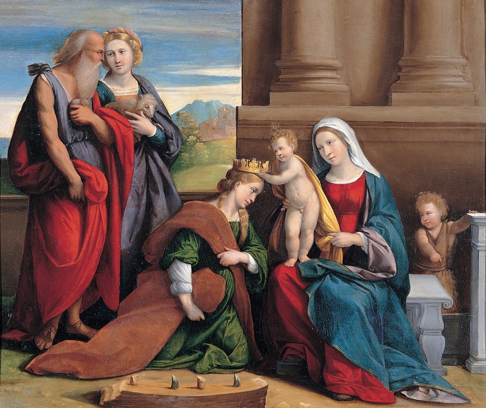 Coronation of Saint Catherine — Garofalo and workshop