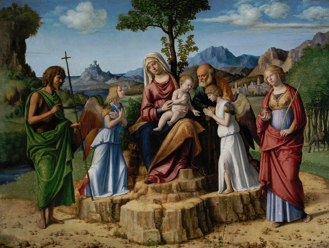 The Rest on The Flight into Egypt by Giovanni Battista Cima da Conegliano — digital art print download