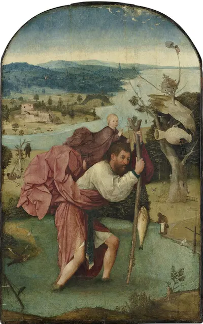 Saint Christopher Carrying the Christ Child by Hieronymus Bosch — digital art print download