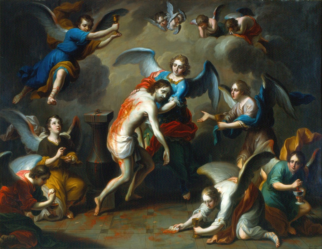 Christ Consoled by the Angels by Хуан Патрисио Молет Руис — digital art print download