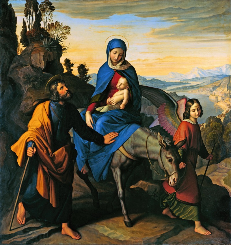 The Flight into Egypt by Julius Schnorr von Carolsfeld, 1828 — digital art print download