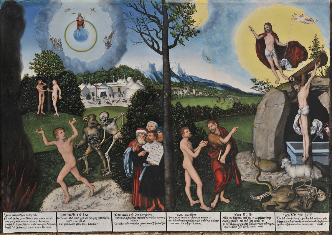 Damnation and Redemption by Лука Кранах Старший, 1529 — digital art print download