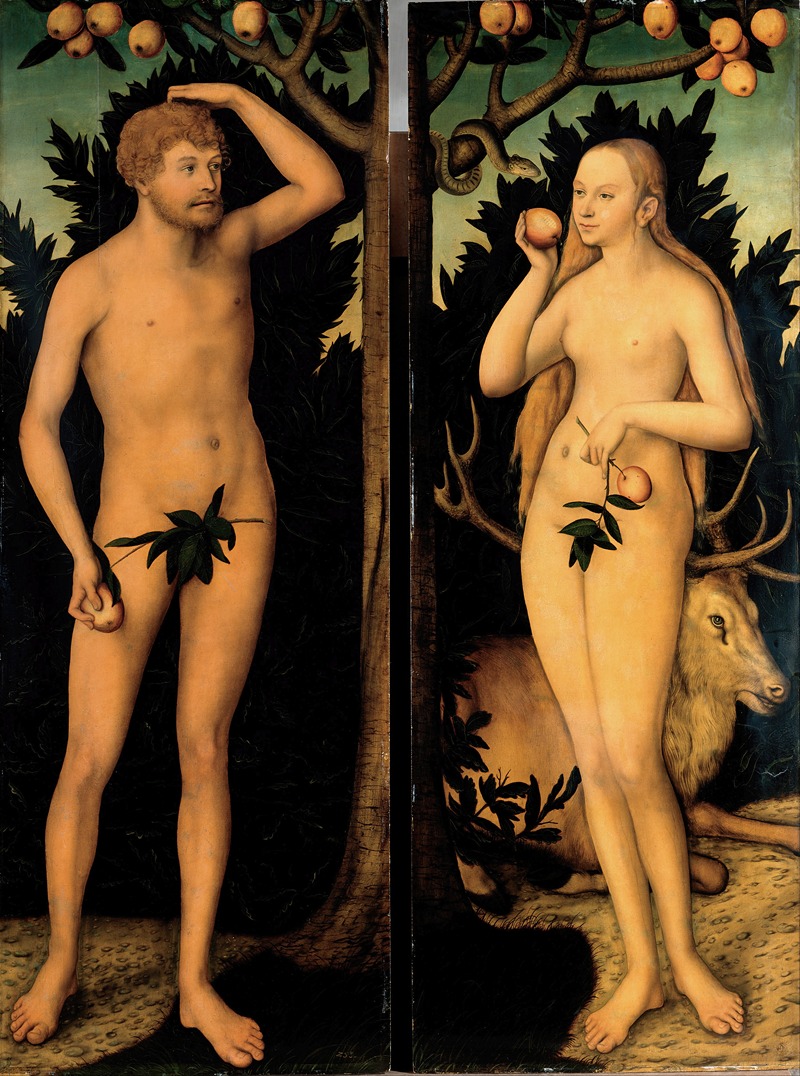 Adam and Eve by Лука Кранаха Младший — digital art print download