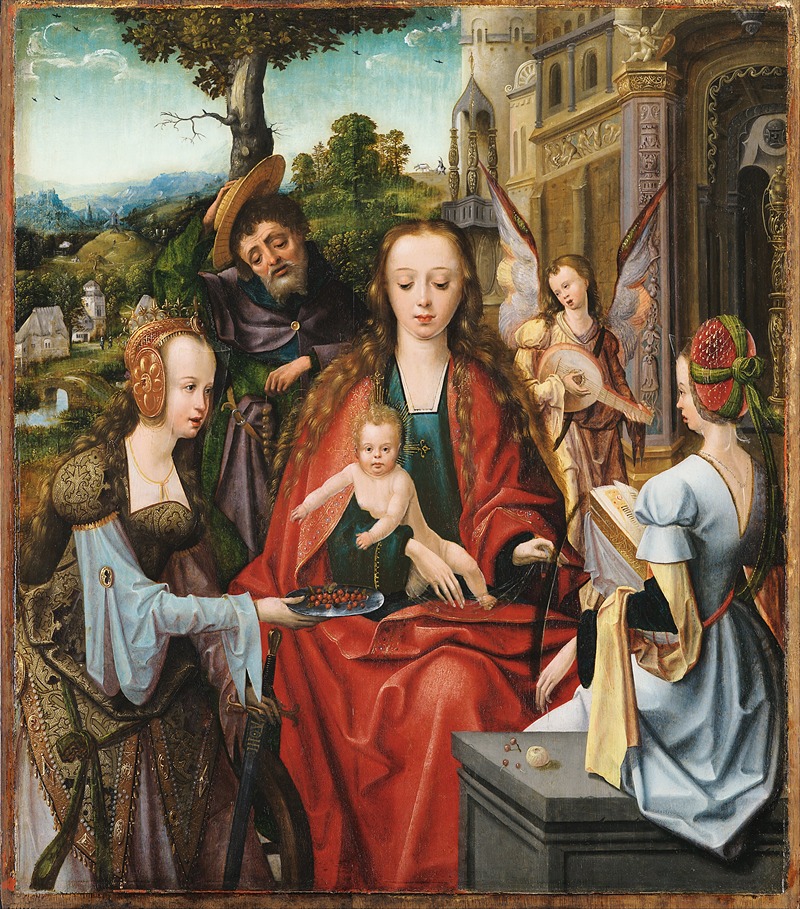 The Holy Family with Two Saints — Master of the Antwerp Adoration