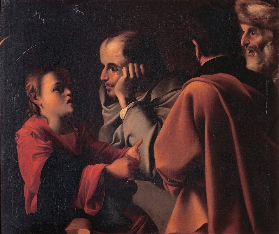 Christ among the doctors by Pensionante del Saraceni — digital art print download