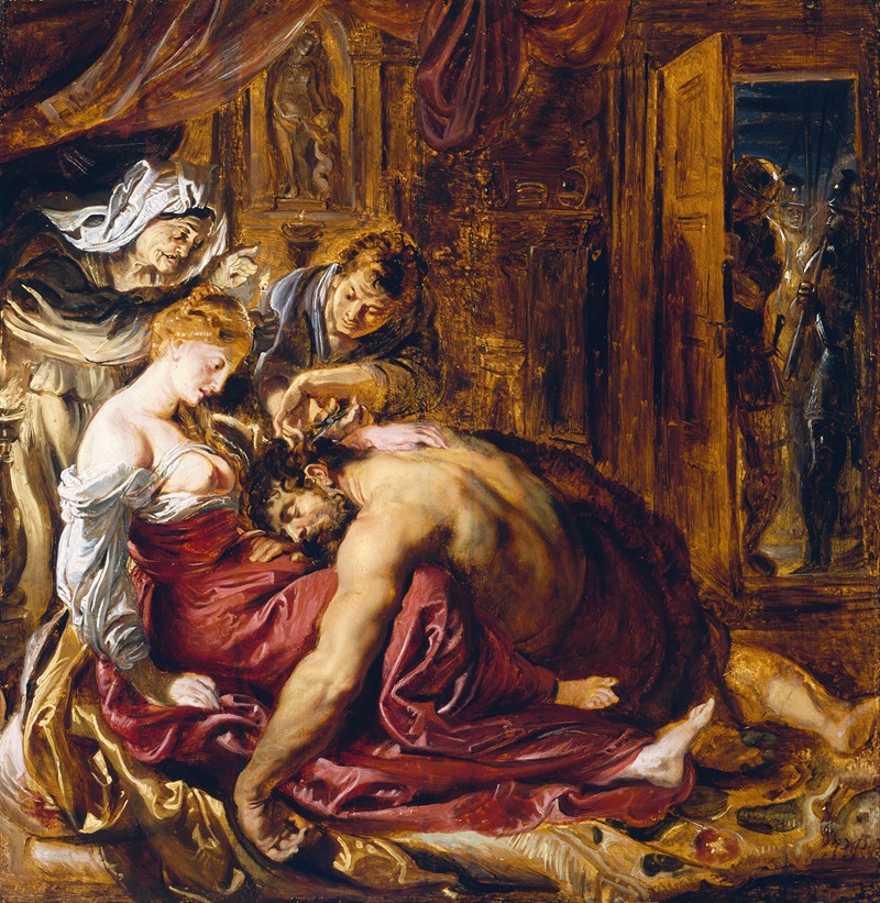 Samson and Delilah by Петер Пауль Рубенс, 1604-1614 — digital art print download