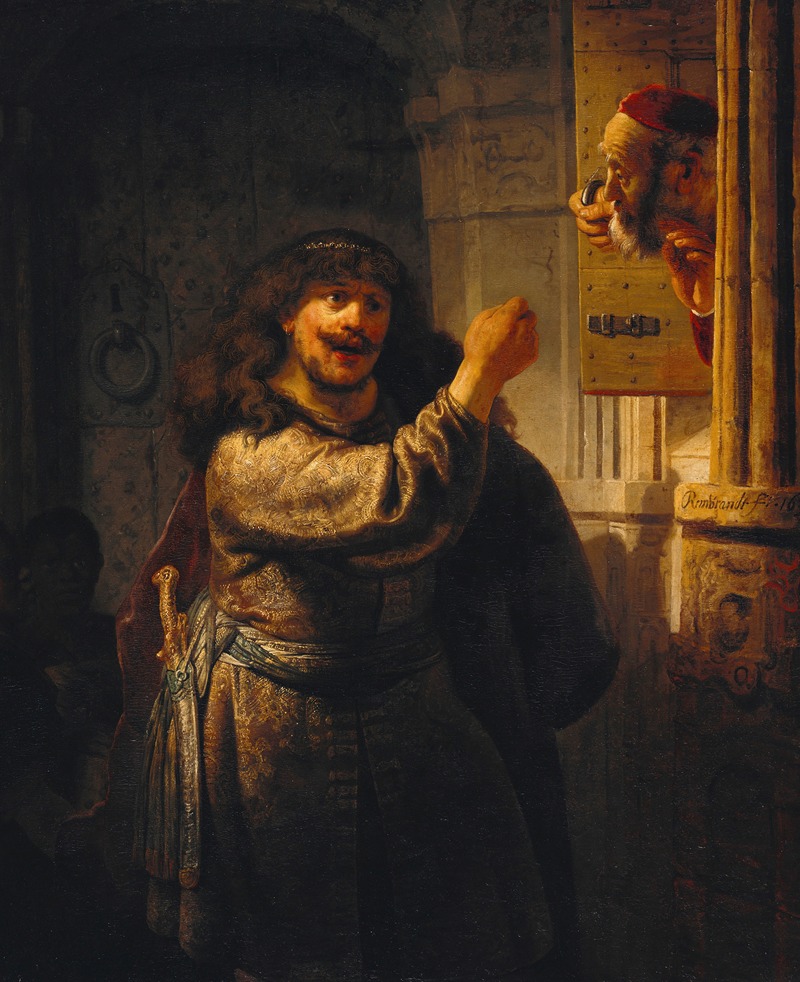 Samson Threatening His Father-in-Law by Рембрандт ван Рейн, 1635 — digital art print download