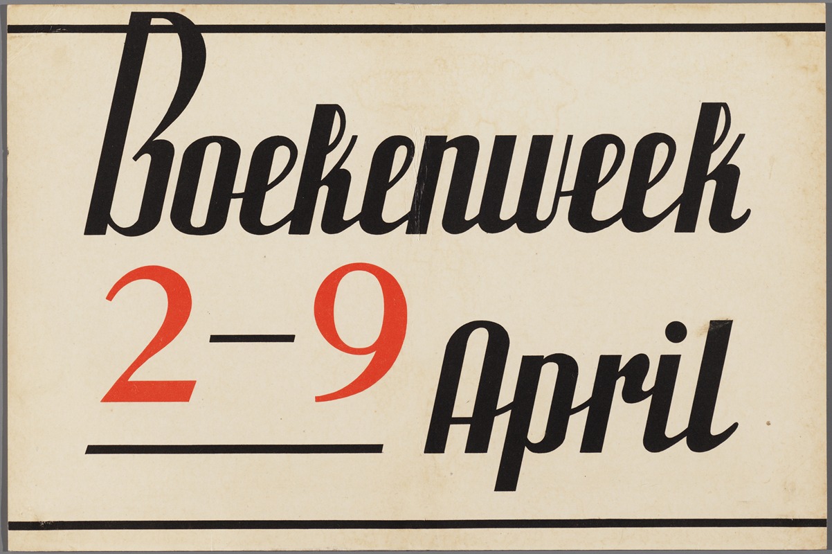 Boekenweek 2 – 9 April by CPNB, 1936 — digital art print download
