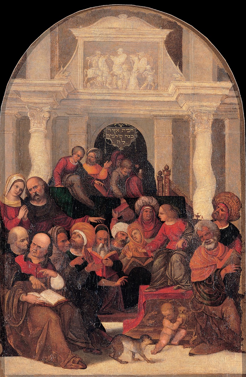 Christ among the doctors by Workshop of Ludovico Mazzolino — digital art print download