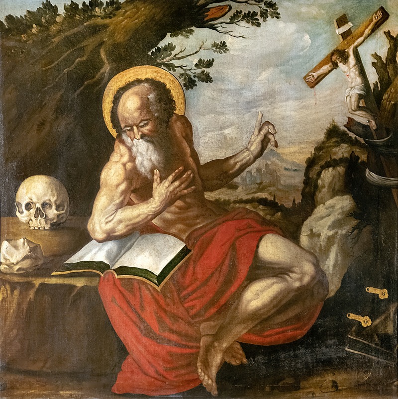 Saint Jerome in the desert by Аноним — digital art print download