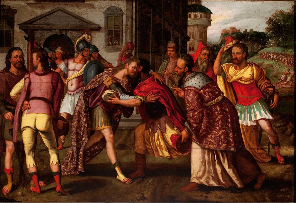 Absalom propitiating friends — Anonymous