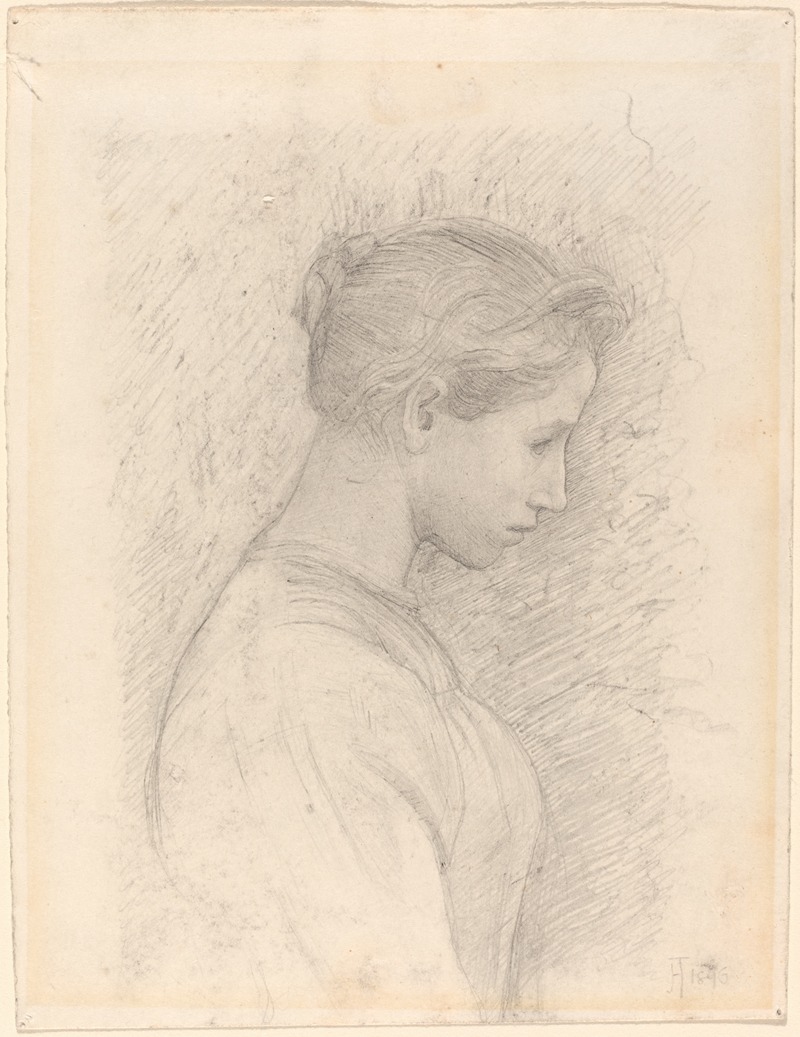 A Young Woman in Profile by Генри Тонкс, 1896 — digital art print download
