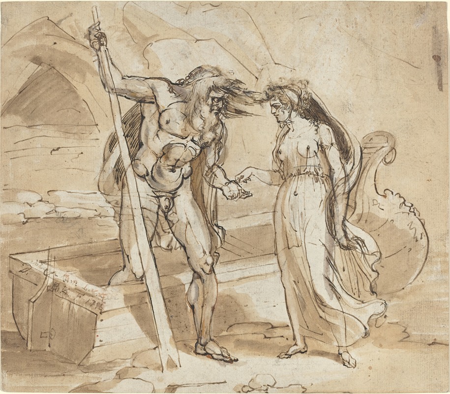 Psyche Giving Her Coin to Charon by Генри Трешем, 1796 — digital art print download