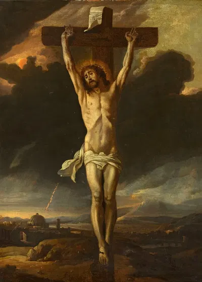 Christ on the cross by Антон Губау, 1659 — digital art print download