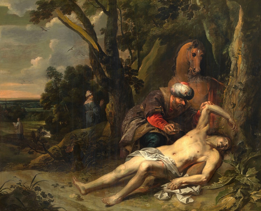 The Good Samaritan by Balthasar van Cortbemde, 1647 — digital art print download