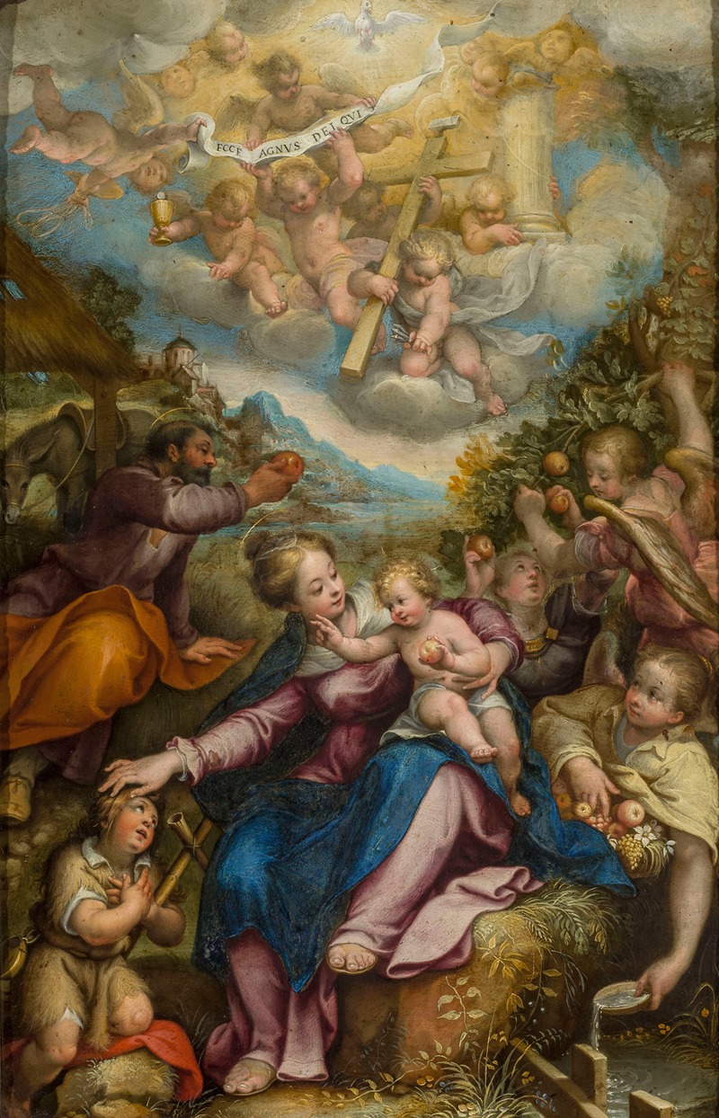 Rest during the flight to Egypt by Denys Calvaert, 1590-1600 — digital art print download