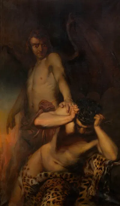 Cain in the Spell of Satan by Edward Dujardin, 1843 — digital art print download
