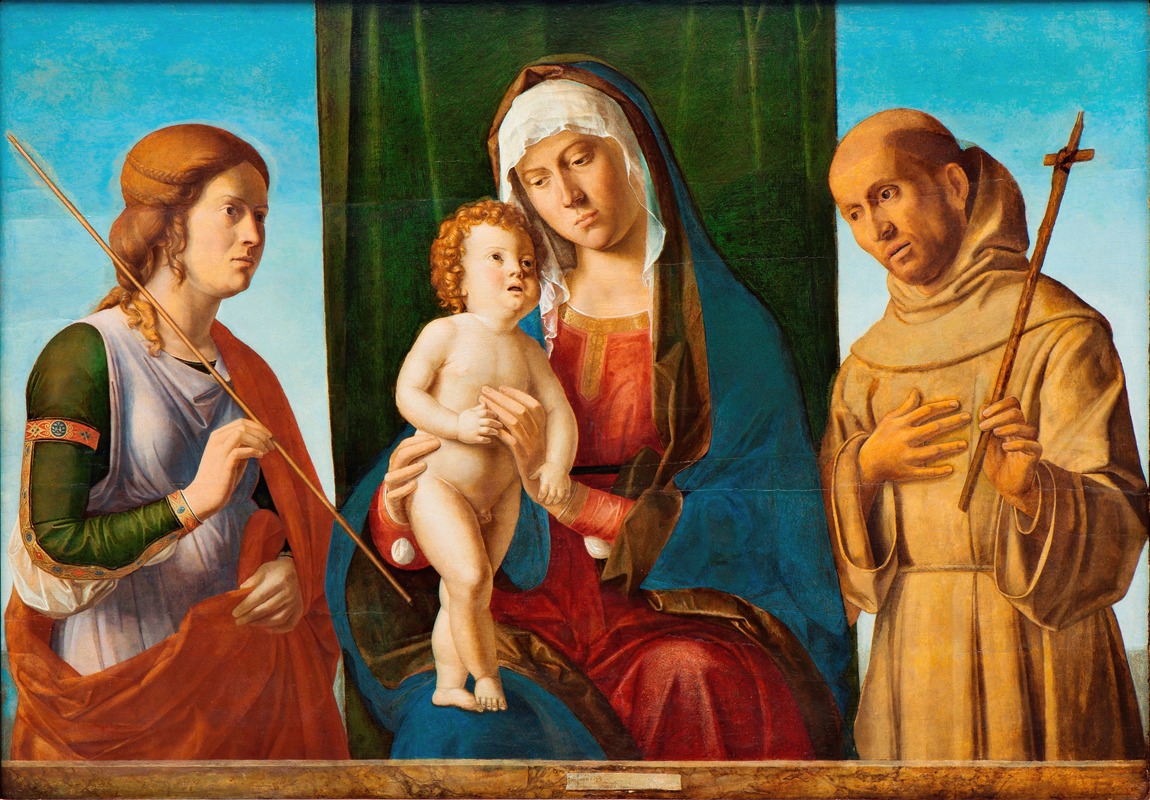 Madonna and Child between Two Saints by Giovanni Battista Cima da Conegliano, c. 1495 — digital art print download
