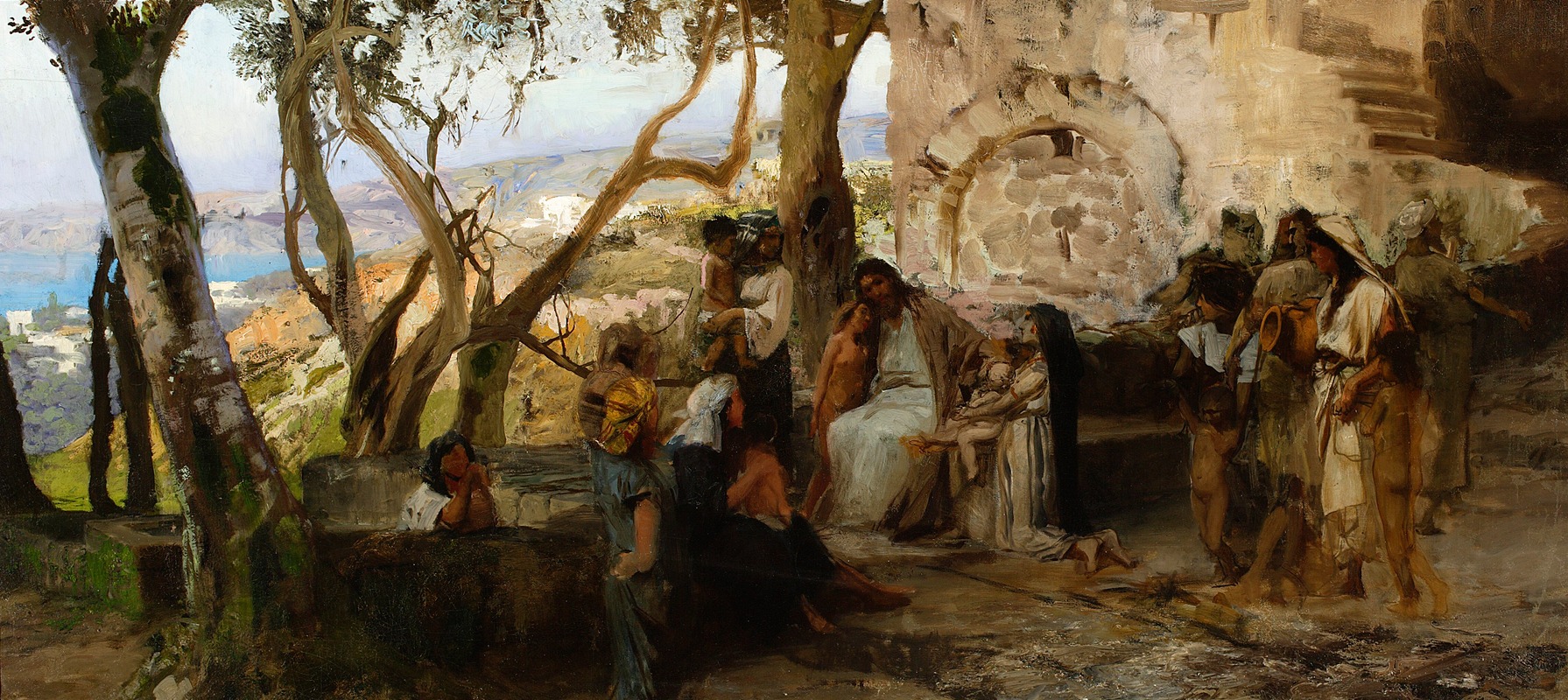 Christ among children by Генрик Симирядзкий — digital art print download