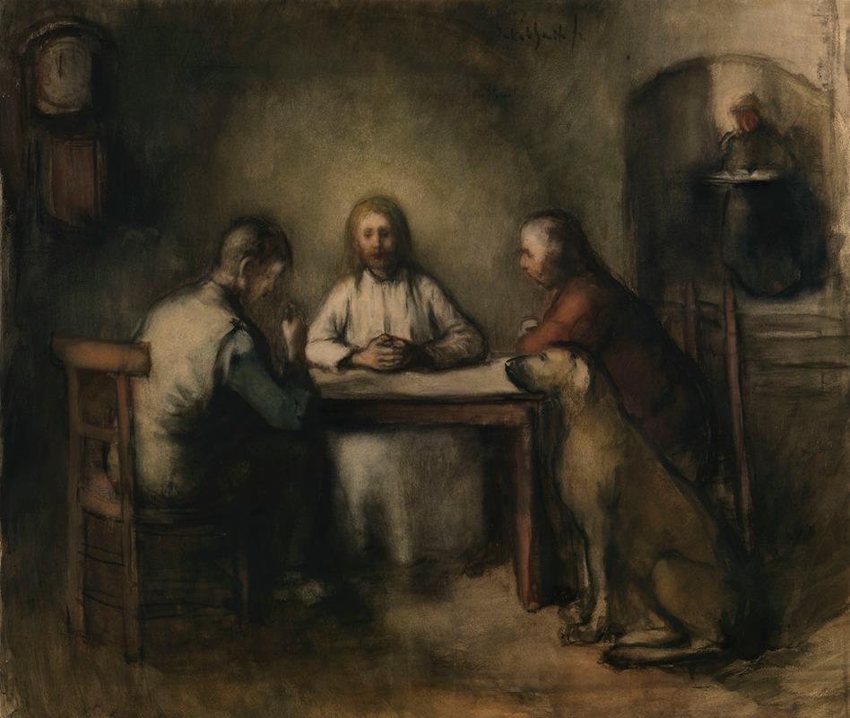 The Supper at Emmaus by Jakob Smits, 1898 — digital art print download