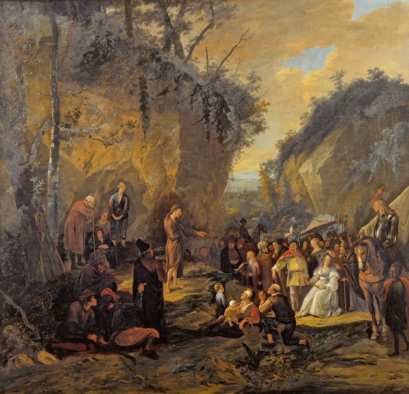 John the Baptist preaching by Ян Стейн, 1653 — digital art print download
