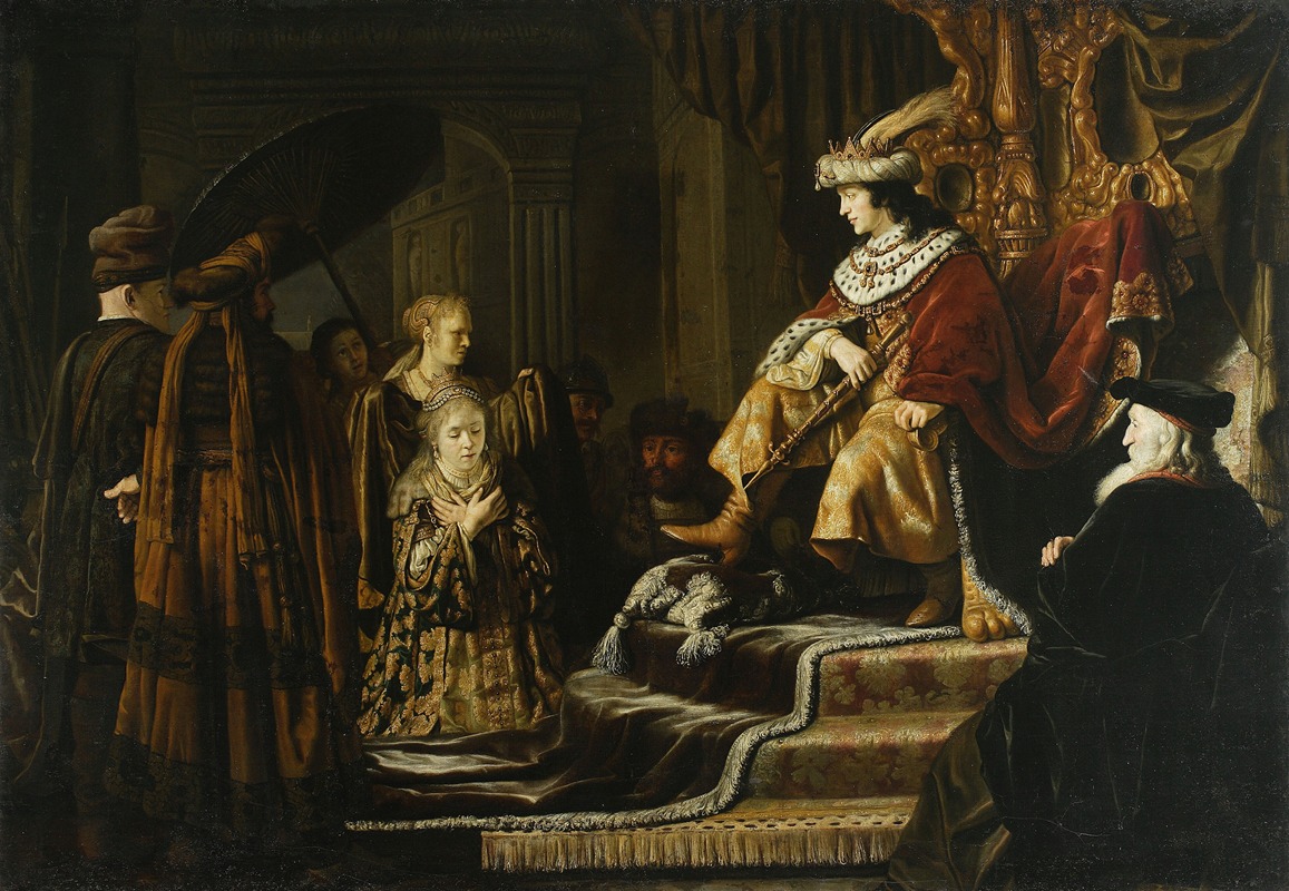Esther before Ahasuerus (Esther 2-16) by Ян Викторс, c. 1640 — digital art print download