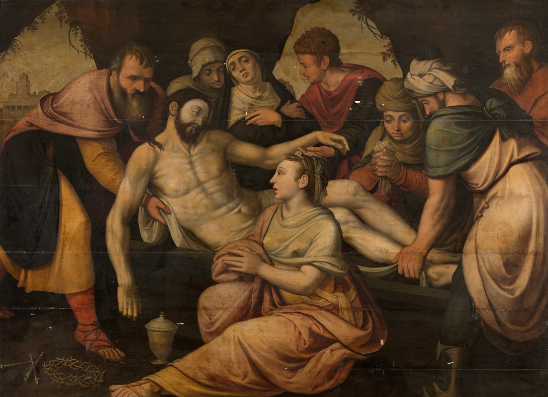 Christ's Entombment by Lambert Van Noort, 1565 — digital art print download