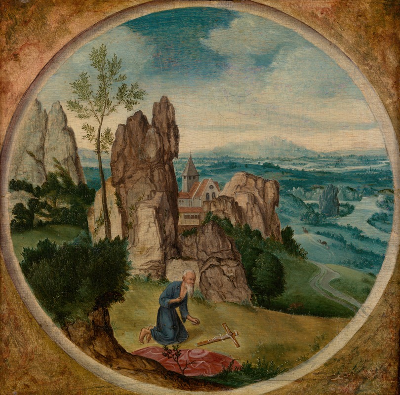 Saint Jerome in a Landscape by Лукас Гассель — digital art print download